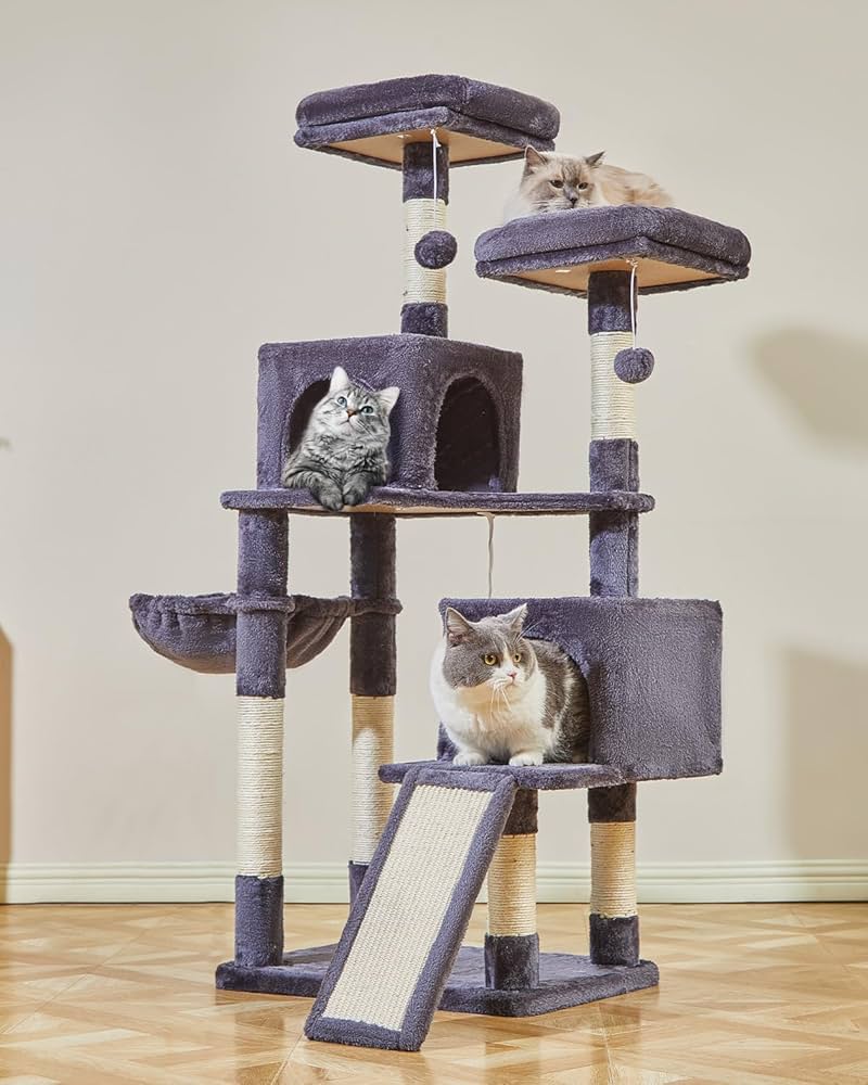 Shamrock ★ Cat  Taoqimiao Cat Tree 55In=140CM, Cat Tower with 6 Scratching